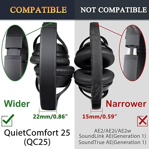 Miniatura 3 de SOULWIT Cubierta de diadema para auriculares Bose QuietComfort 25 (QC25), pieza de reparación de almohadilla de repuesto para la cabeza, blanco y
