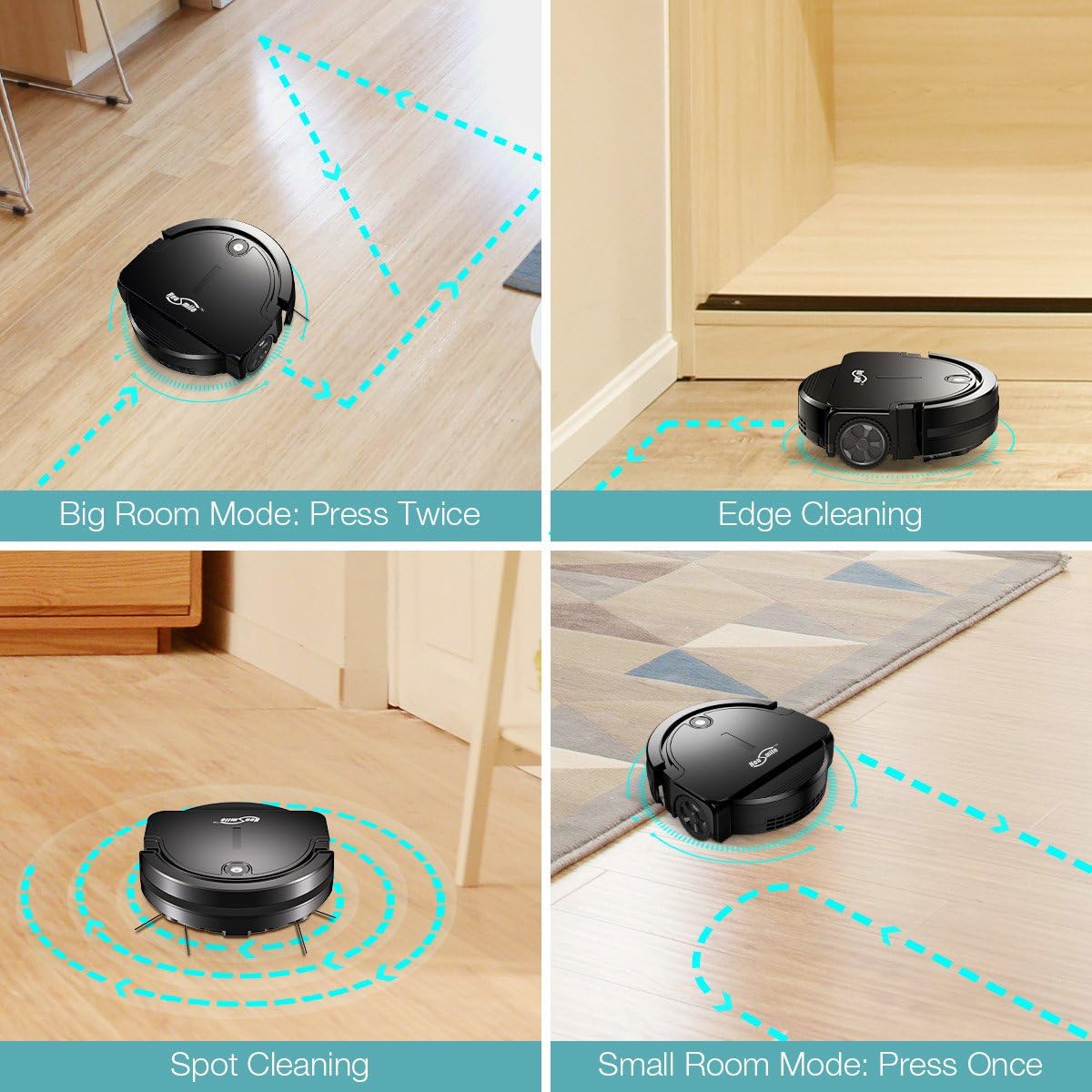 Housmile Automatic Robot Vacuum Cleaner with Higher Suction, Super Thin Robot Anti-Collision System, Smart Robot Floor Vacuum Cleaner for Carpet, Pet Hair and Hard Floors
