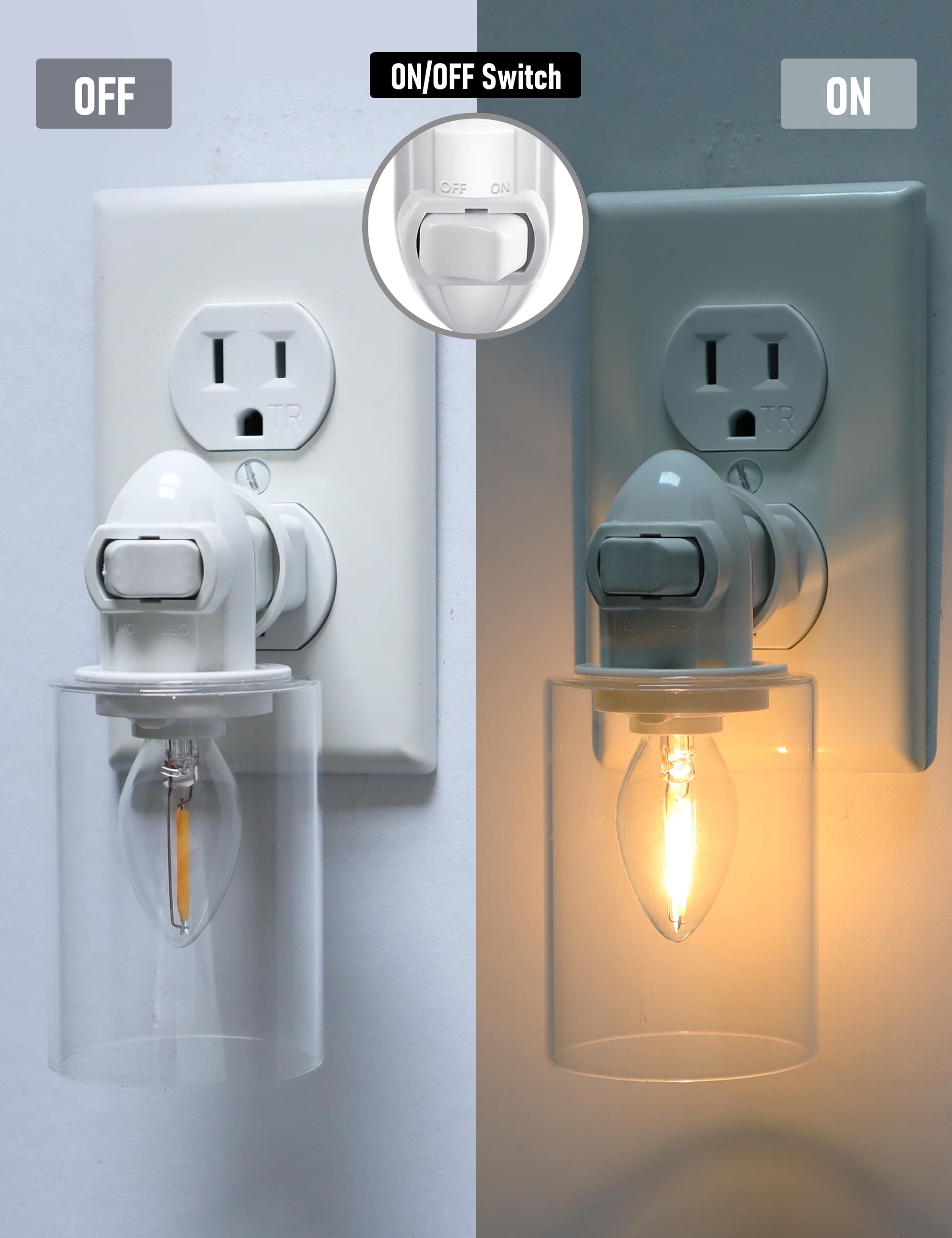 Plug In Night Lights With Shades NIGHT01_