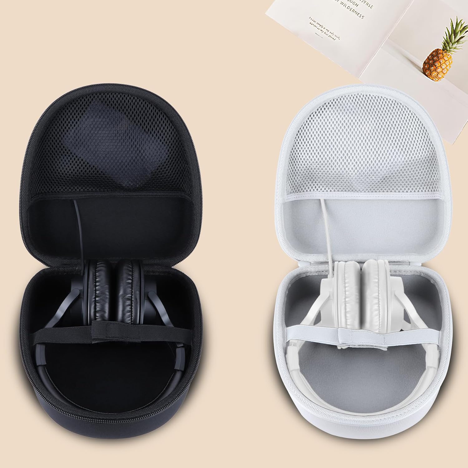 Hard Case Replacement for Audio-Technica ATH-M50X ATH-M20X ATH-M30X ATH-M70X ATH-M40x Professional Studio Monitor Headphones (Black Case) - Image 2