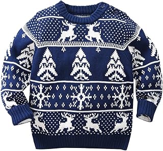 Suéter de manga larga para bebé, niña, niño, suéter de Navidad, suéter de punto, suéter de punto para otoño e invierno