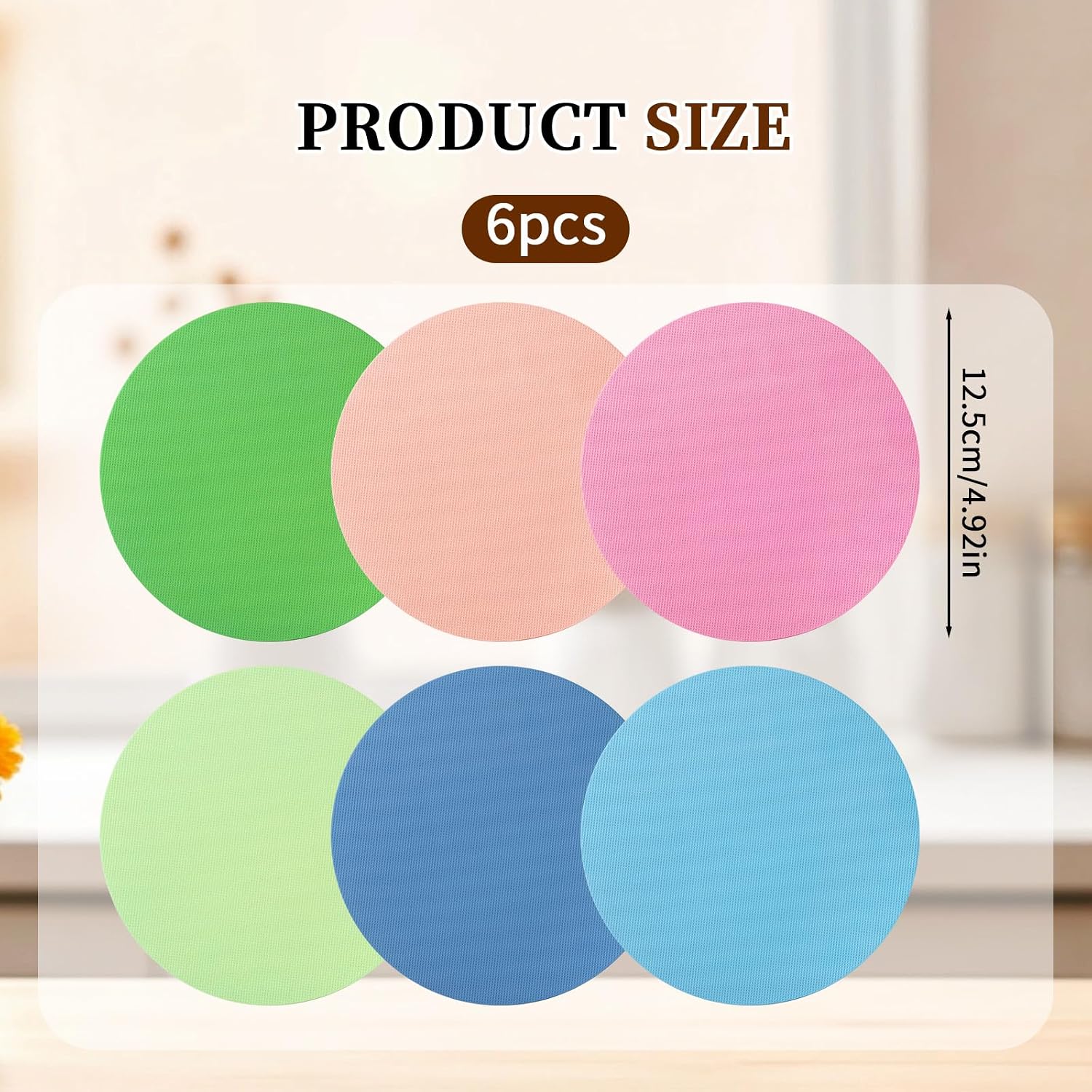 6Pcs Jar Opener Gripper Pad, Rubber Jars Opener, Can Openers For Opening Jars Gripper To Open Jaring, Non Slip Jar Bottle Lid Openers Kitchen Coasters Tool