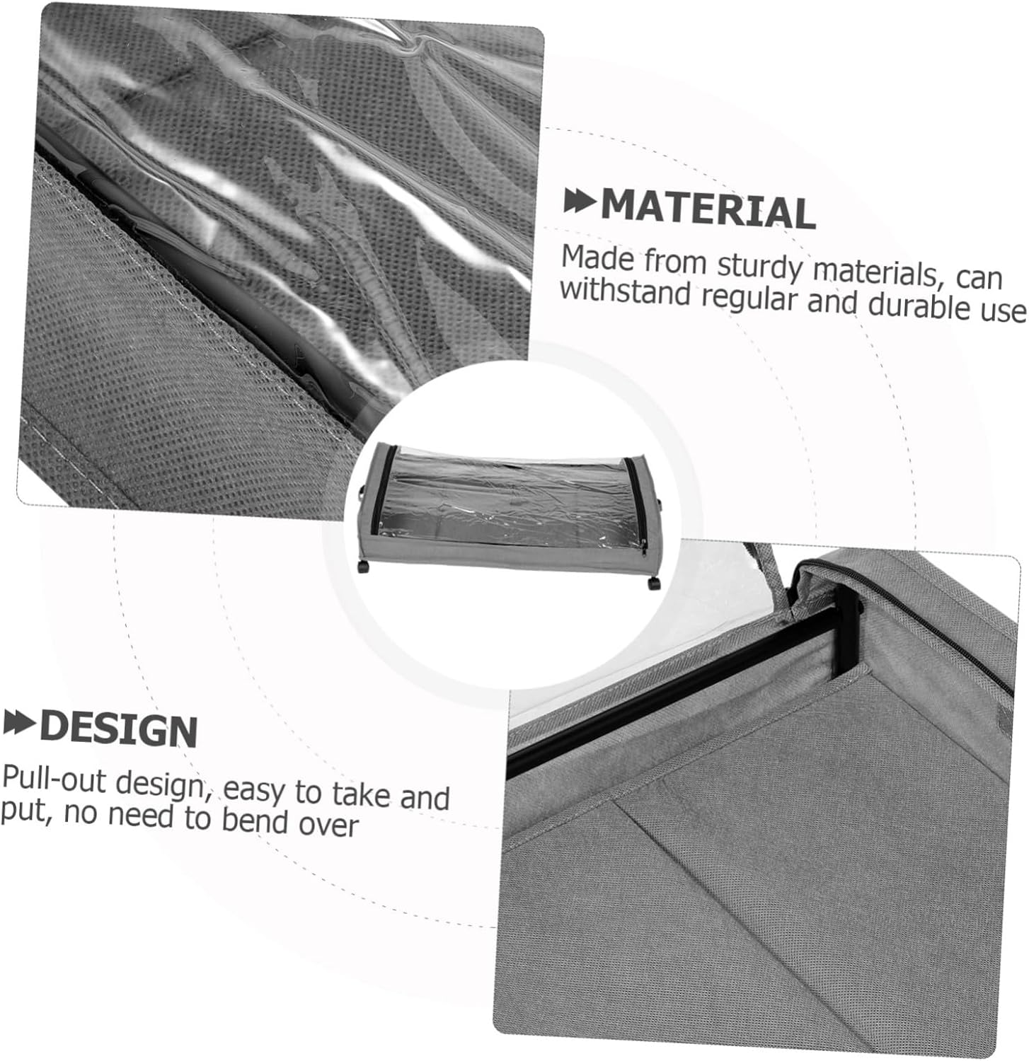 Under Bed Storage Container with Wheels Large Capacity Pull-out Underbed Organizer for Clothes Shoes Sturdy Storage Bin for Bedroom Space-saving Rolling Cart for Rooms