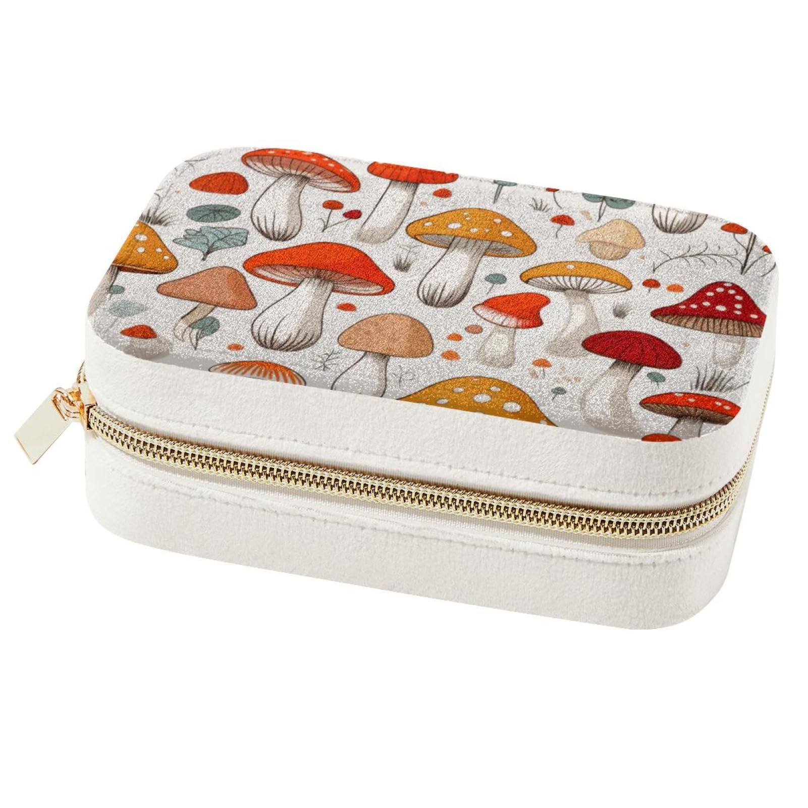 Boîte à bijoux voyage champignon pour bagues et colliers