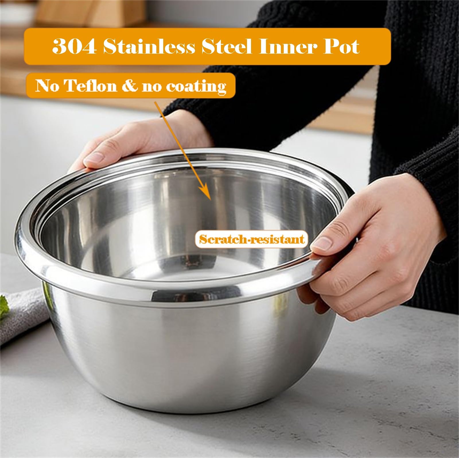 Cuociriso E Vaporiera, Ciotola Interna Antiaderente In Acciaio Inossidabile 304, Funzioni Cottura/caldo, Include Misurino E Cucchiaio, 220-240 V(4 liters)