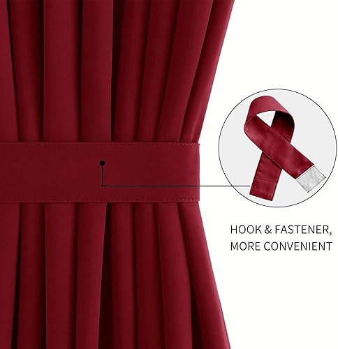 Miniatura 116 de DWCN Cortinas para puerta francesa: cortina térmica con bolsillo para barra para puertas con ventana de cristal, puertas de cocina y patio