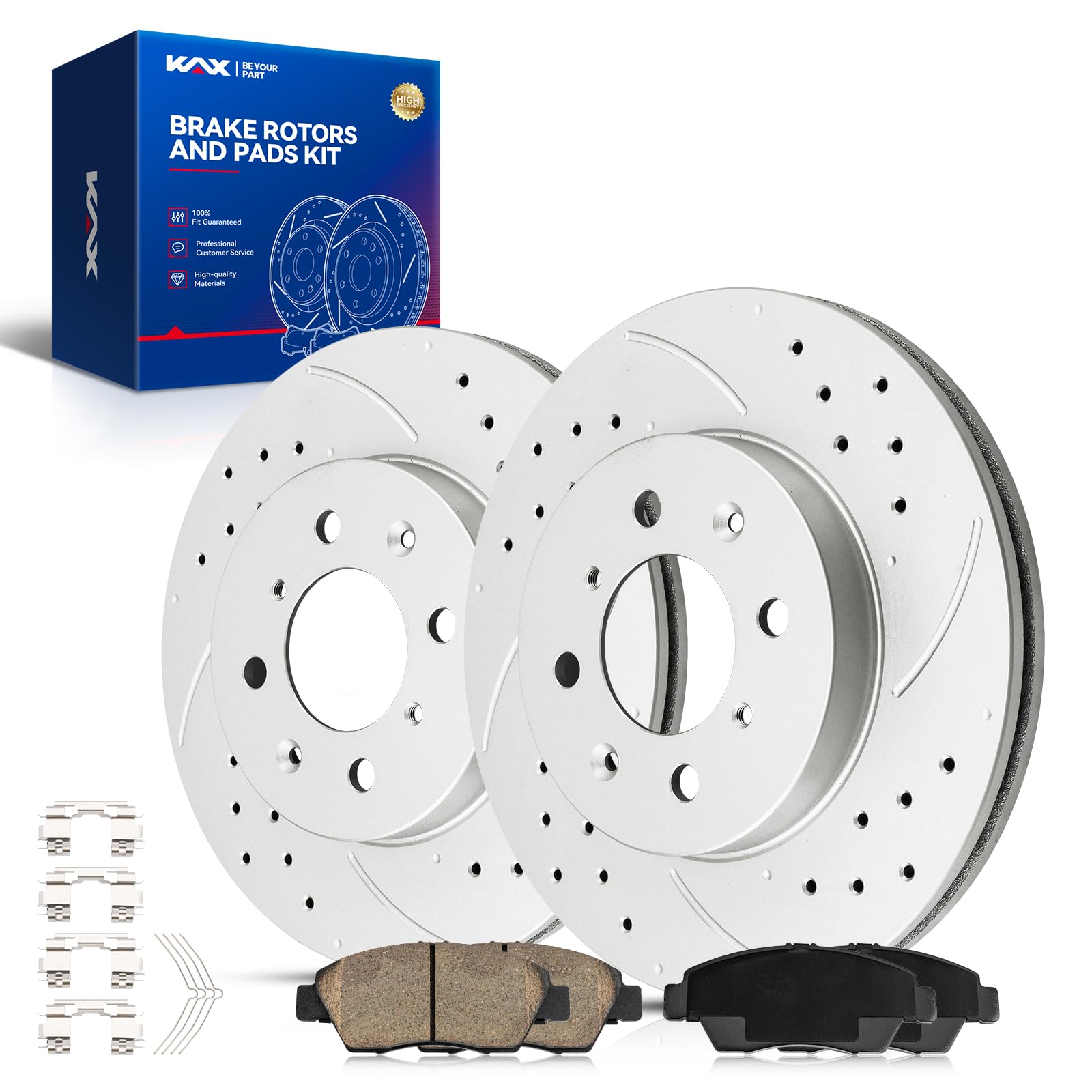 KAX Front Brake Kit Fits 2009-2013 Honda Fit, 2003-2007 Civic Hybrid