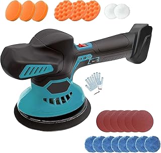 Poliermaschine Auto für Bosch 18V PBA,6 Variable Geschwindigkeit Auto Poliermaschine zum Polieren,Schleifen,145mm Polierschwamm (Ohne Akku)