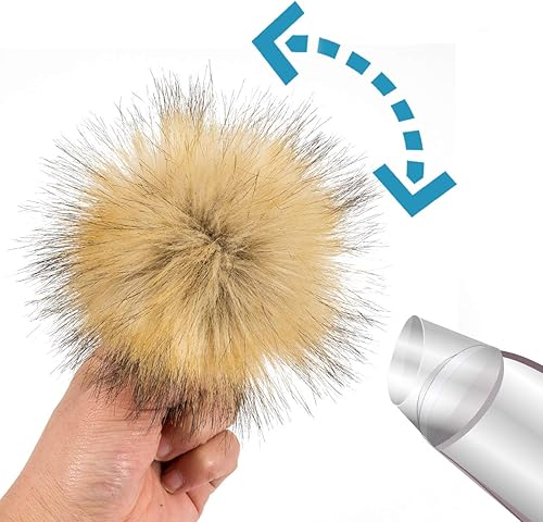 Miniatura 10 de 12 bolas de pompones de piel sintética blanca de Navidad con lazo elástico para sombreros, zapatos, bufandas, guantes, bufandas, bolsas, llaveros,