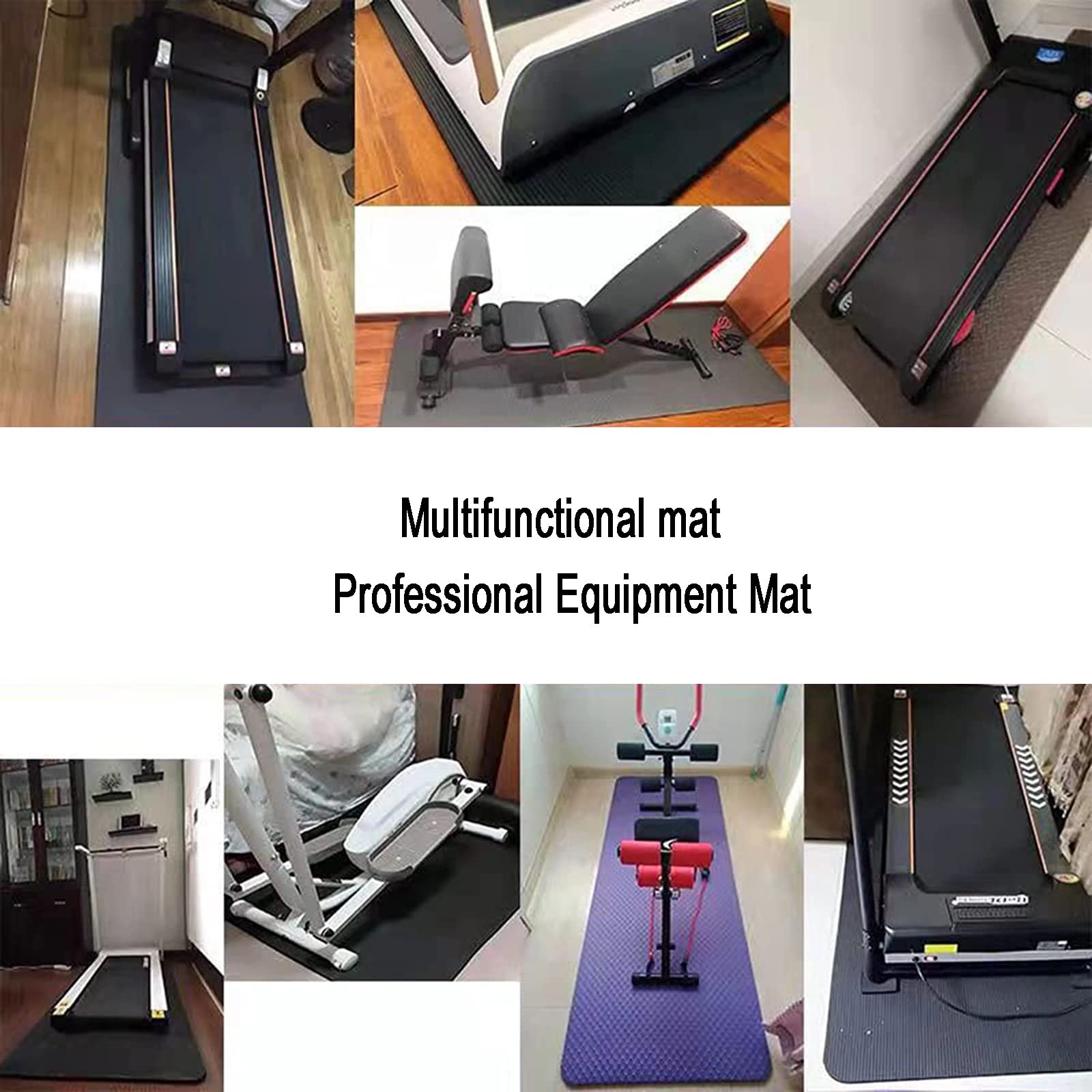 Alfombrilla absorbente de sonido para equipos de ejercicio, alfombrilla antideslizante resistente a los golpes para suelos de madera dura, para bicicletas de ejercicio, alfombrilla duradera de alta de