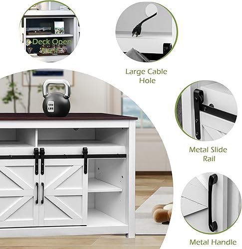Miniatura 3 de Soporte eléctrico de TV de 58 pulgadas con chimenea para televisores de hasta 70 pulgadas, centro de entretenimiento con chimenea de control remoto,