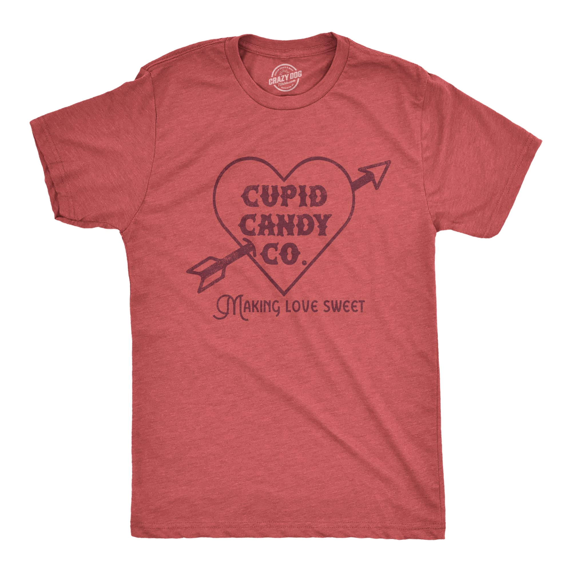 Mens Cupid Candy Co T Shirt Funny Cute Valentines Day Sweet Treat Lovers Tee for Guys