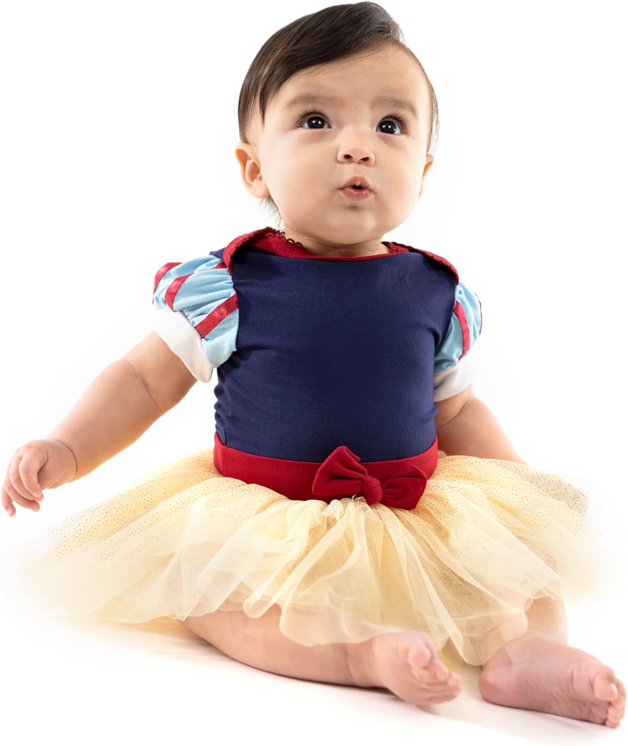Little Adventures Baby Snow White Dress Onesie - Machine Washable with No Glitter