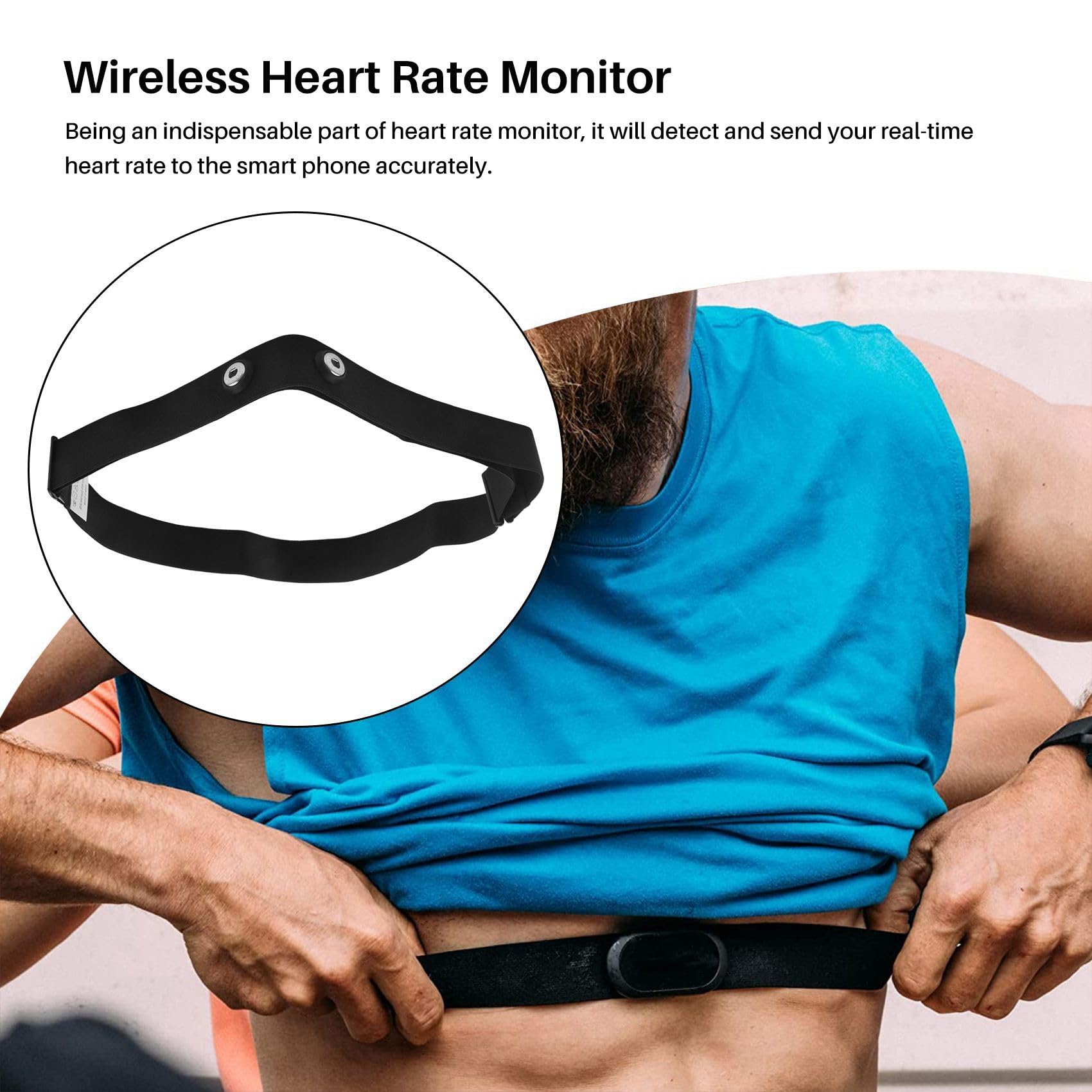 20X Correa de Cinturón para el Pecho para para Sports Monitor de Frecuencia Cardíaca Inalámbrico, Negro