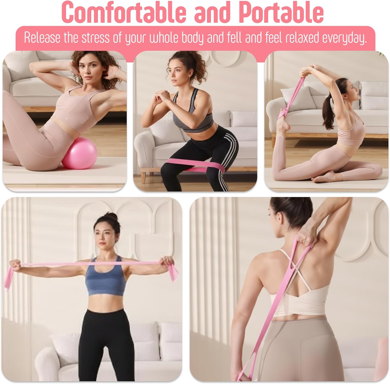 AMAVIK 15-Piece Pilates Kit with Resistance Bands, Ring, Ball, Socks & Accessories + Waist Twister Machine with Digital Counter, Anti-Slip Pedals – Full Body Home Workout for Core, Strength, Flexibili