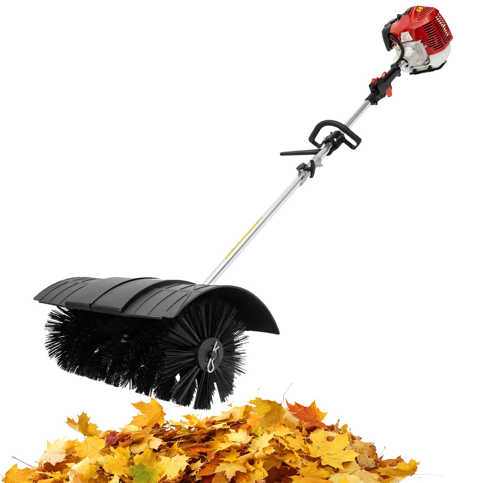 Barredora de césped artificial, 52 cc, cepillo de mano de gasolina, escoba de mano, camino de entrada, hoja artificial, cepillo de césped de 2 tiempos, escoba al aire libre, barredora de mano, 1,7 kW