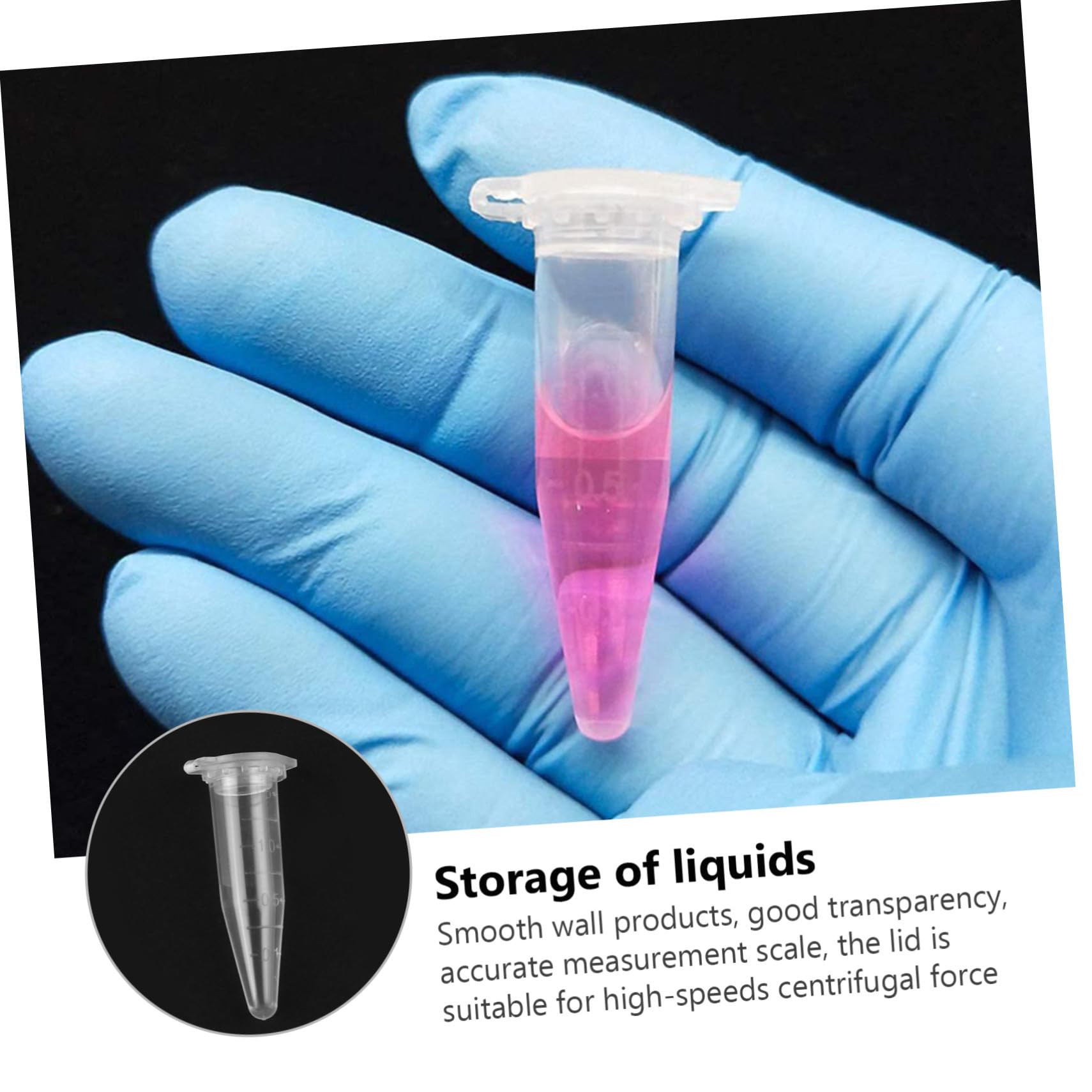Alipis 1000pezzi Provette in Plastica da Fondo Conico Coperchi Adatti per Centrifuga Contenitori Trasparenti per Conservazione di Campioni Scala di Misurazione Accurata