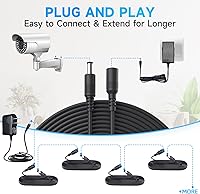 Vista 6 de Paquete de 4 cables de extensión de alimentación CC de 3 pies 1 M, 4 unidades de cable de extensión de adaptador de corriente de 12 V de 0.217 in x