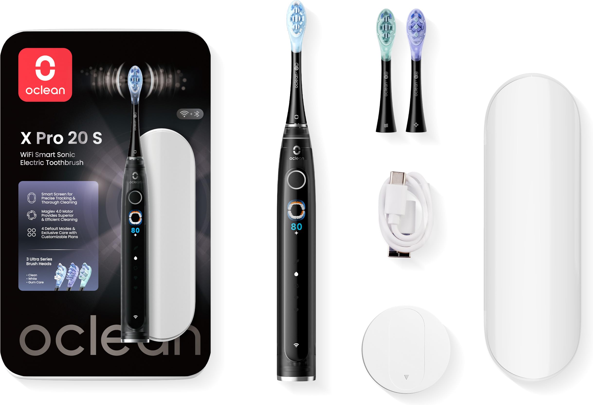 Oclean X Pro 20 S Electric Toothbrush, Black