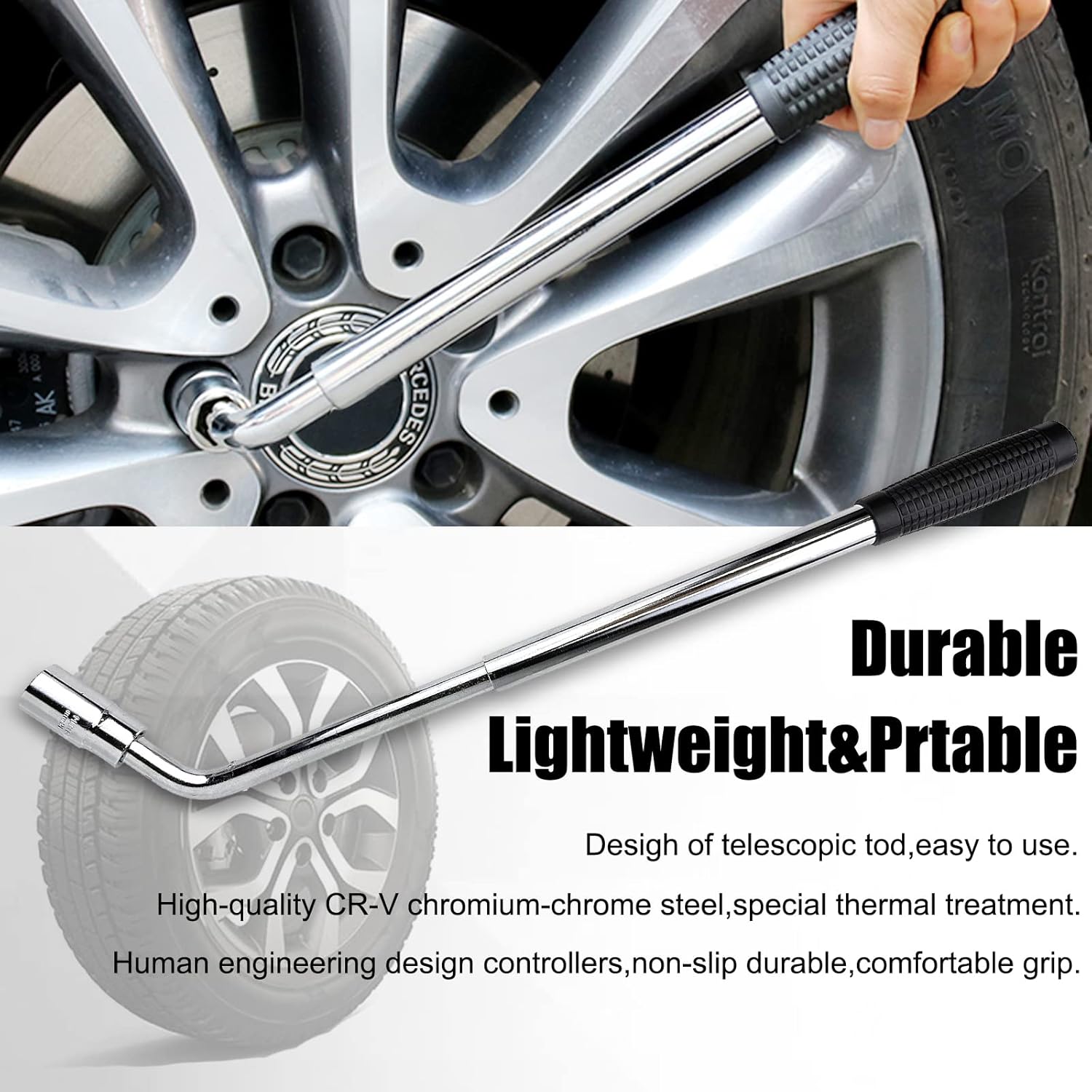 2 Ton Steel Scissor Jack + Wheel Wrench Lug Brace Extendable Tyre Repair Change Tools Kit with 17/19mm and 21/23mm Sockets,Universal Speed Handle Lift Jacks for Car Van Truck Tyre Breakdown Repair