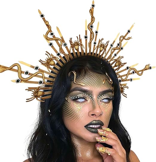 Set Accessori Medusa E Serpente - Fascia Capelli, Collana E Anello Per Halloween - Foto 10