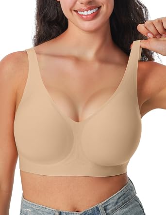 FallSweet Jelly Wireless Push Up Bras Seamless Plus Size Full Coverage Bralettes with Support