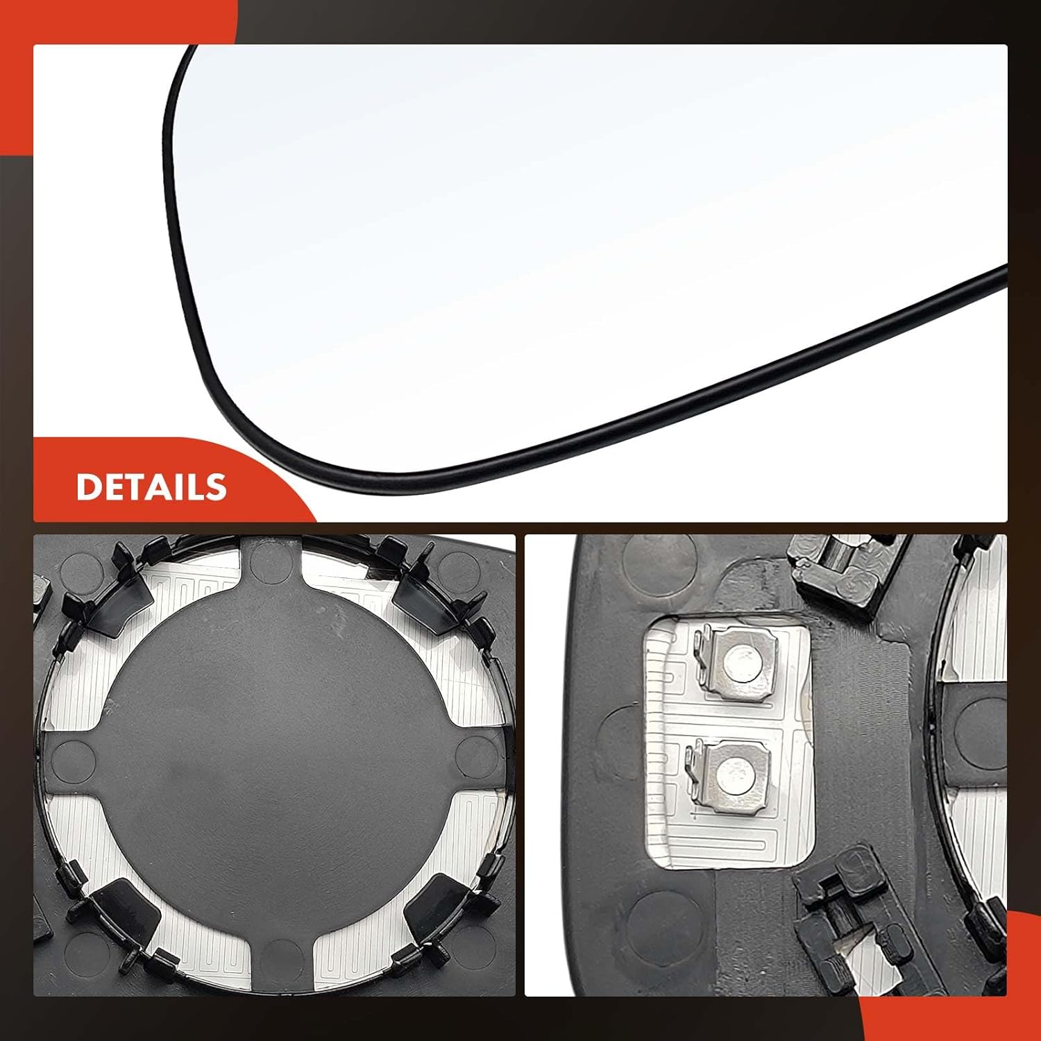 A-Premium Left Driver Side Heated Mirror Glass with Backing Plate - Compatible with Volvo S60 2007-2009, S80 2007-2011, C70 2006-2013, C30 2008-2013, S40 2004-2011, V50 2005-2011, V70 2007-2010