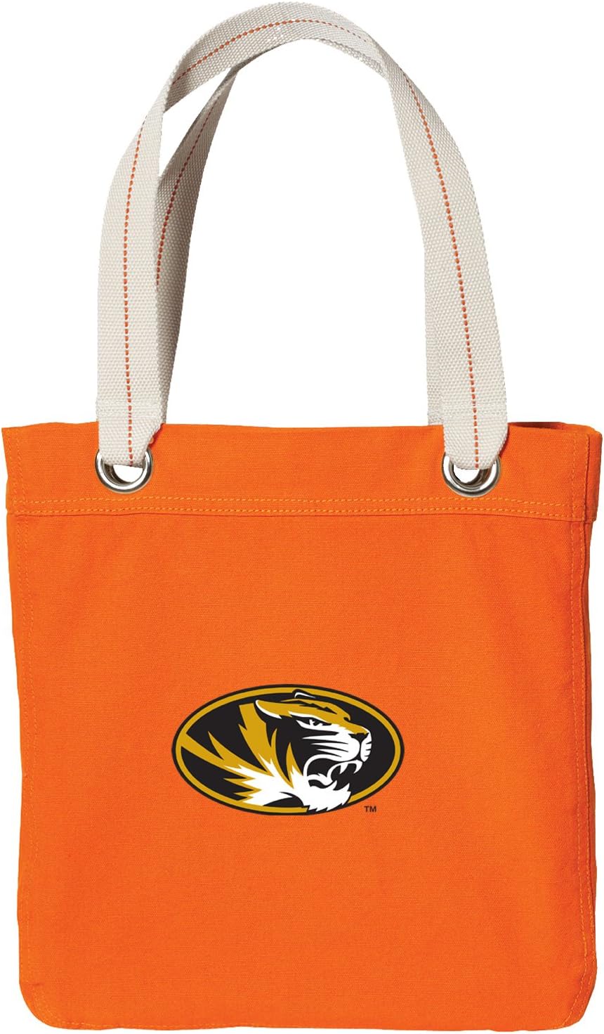 Broad Bay Mizzou Tote Bag RICH Dye Washed Orange COTTON CANVAS