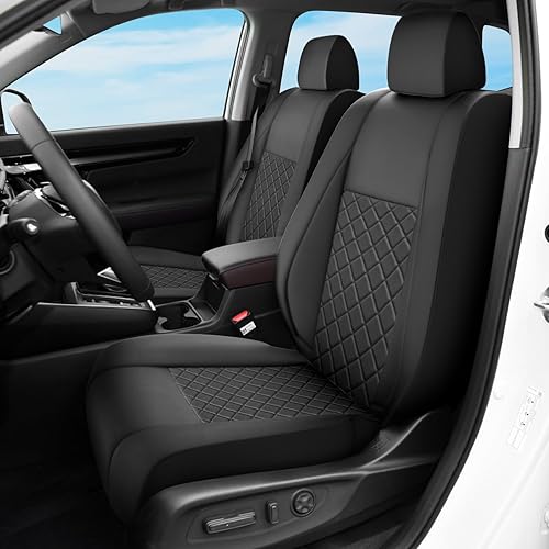 Miniatura 8 de GIANT PANDA Fundas de asiento delantero para asientos de cubeta, fundas de asiento de piel sintética universales para la mayoría de los autos, SUV y