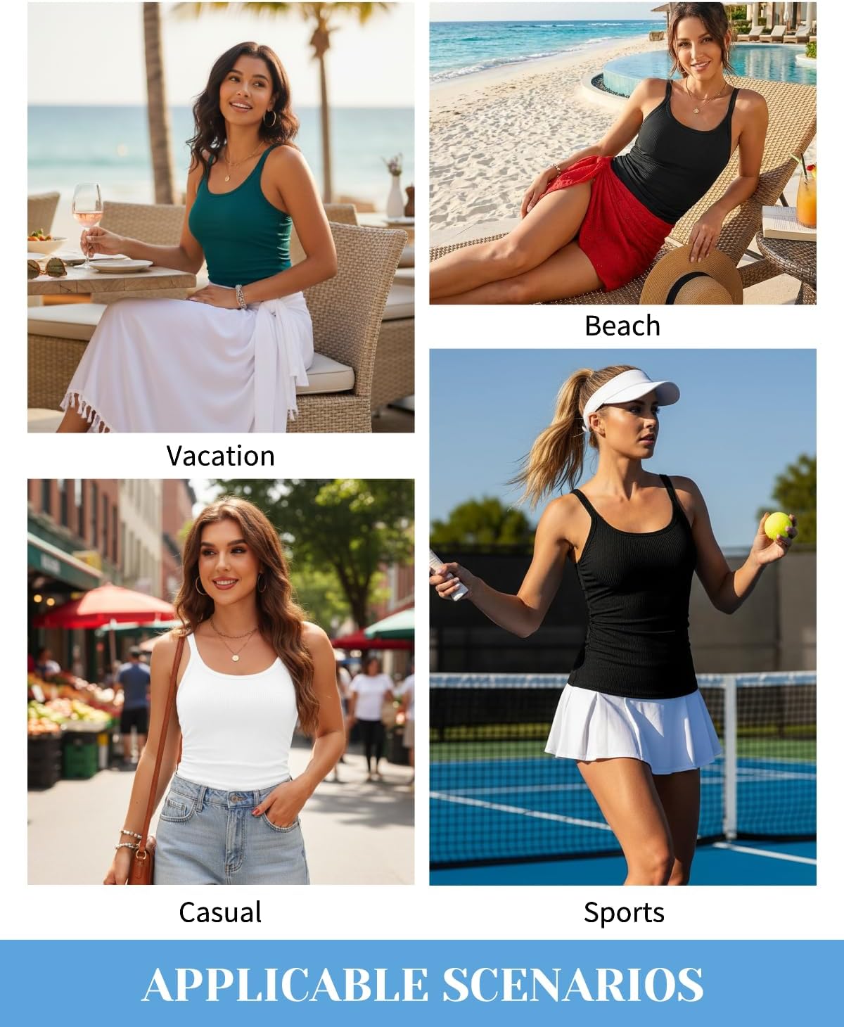 Women Tankini Top Only - Tummy Control Bathing Suit Top Ribbed Swim Tank No Bottom 2025 - Image 4