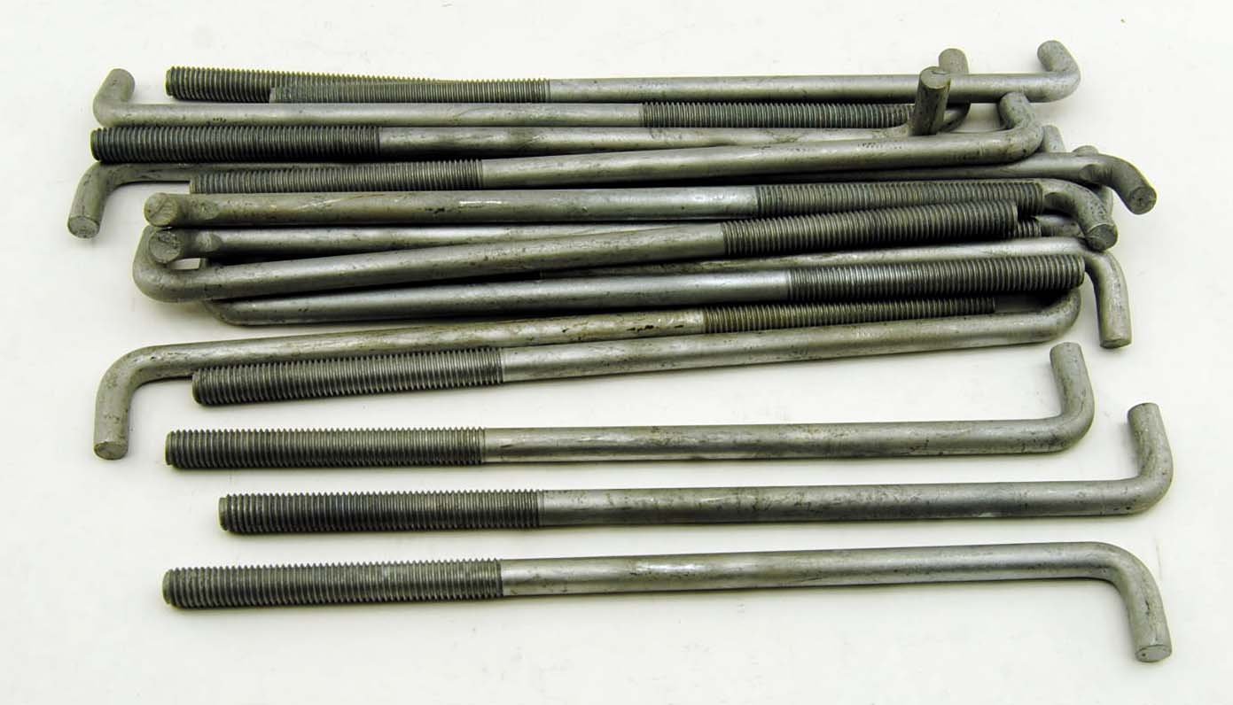 (10) Concrete Bent Anchor Bolts 1/2-13 x 12 Hot Galvanized