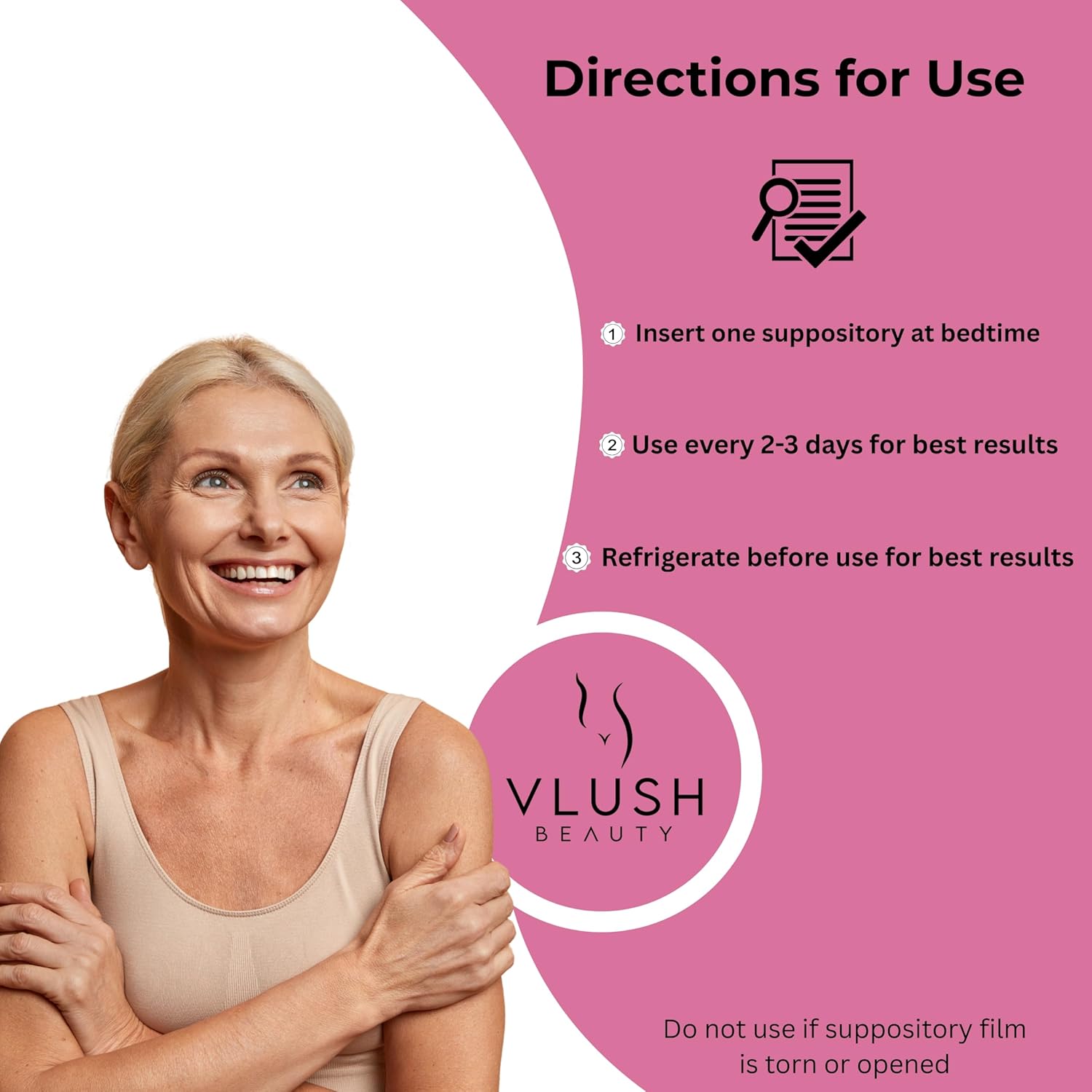 VLUSH Vaginal Moisturizer Suppositories - Deep Hydration with Hyaluronic Acid for Vaginal Dryness, Menopause Support & Daily Comfort, Made in FDA Registered Facility - Hormone-Free (10 Count) - Image 5