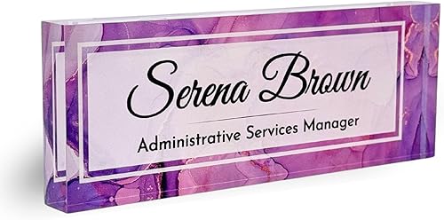 Miniatura 17 de Placa de Nombre de Escritorio de Acrílico Transparente Grueso Personalizada de 8x3" con Logo Personalizado - Decoración Profesional de Oficina