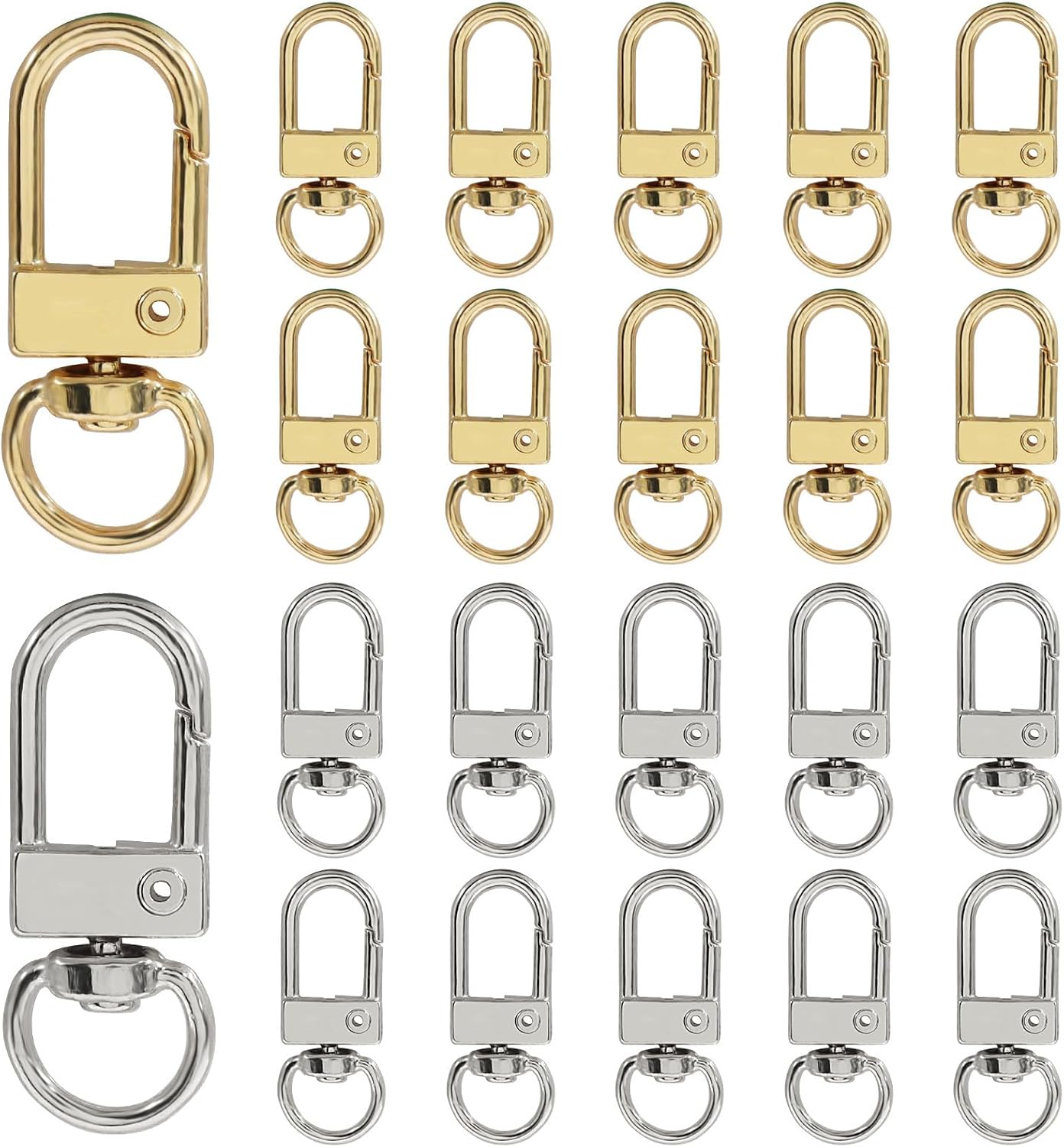 20Pcs Metal Lobster Claw Clasps, Gold & Silver