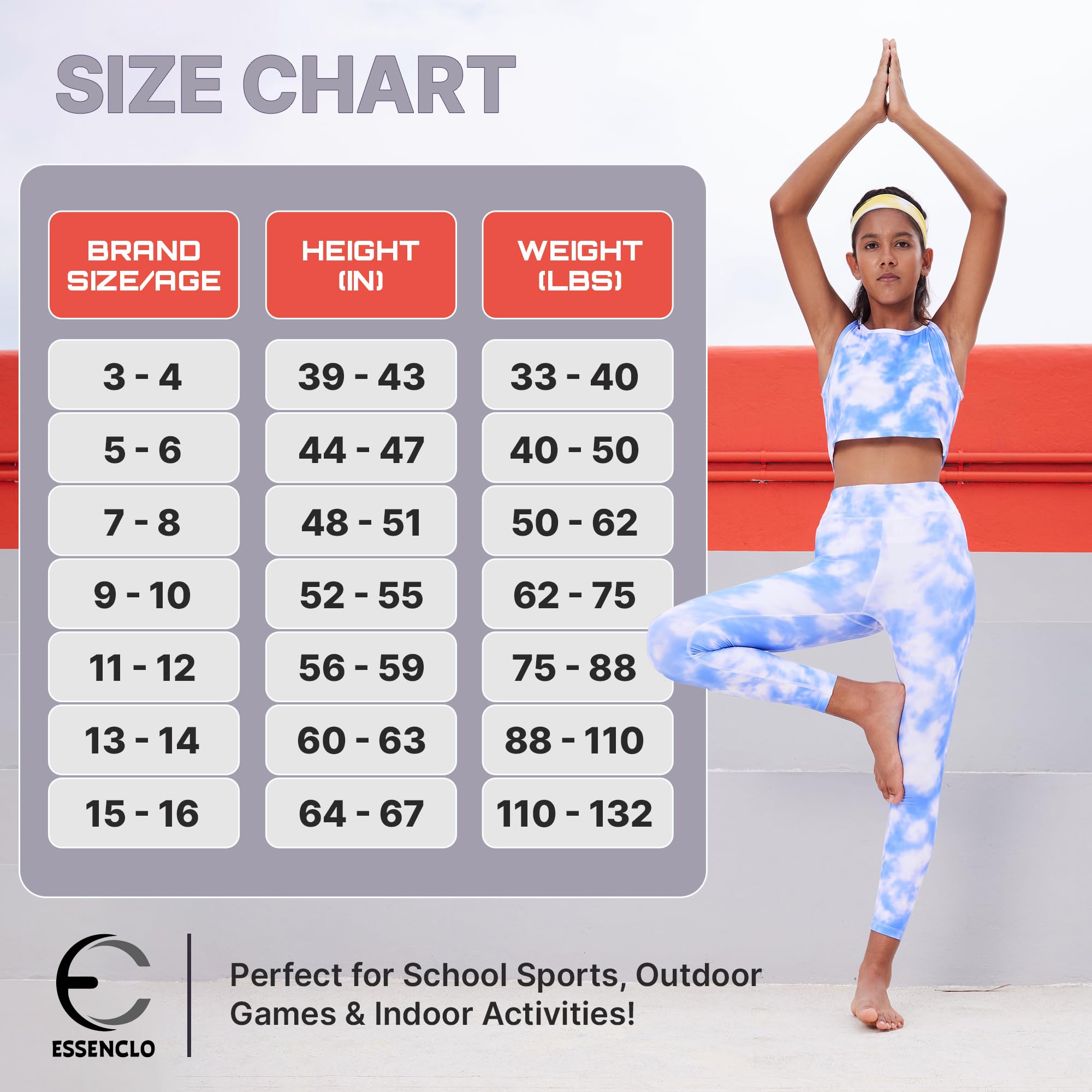 Girls Athletic Leggings Yoga Pants w/Sleeveless Crop Tank Tops for Kids Workout Cheer Dance Run Sizes 3-16, 5pc Set