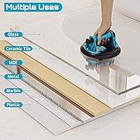 Vista 4 de SEESII Ventosas para elevación de vidrio: elevador de ventosa de baldosas de 8 pulgadas con mango y bomba, capacidad de carga de 440.9 lbs, elevador