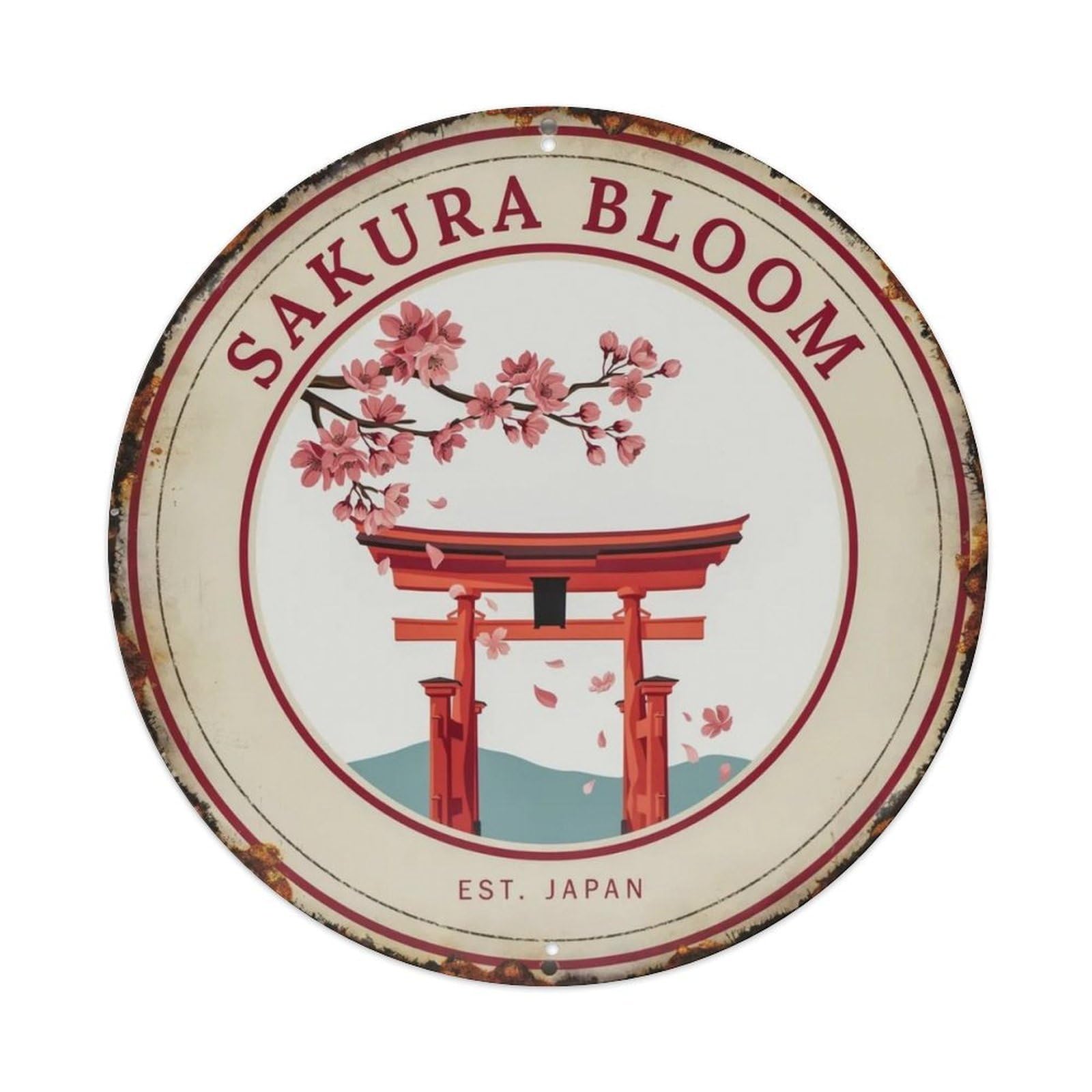 Sakura Bloom Ukiyo-e Metal Tin Sign Plaque