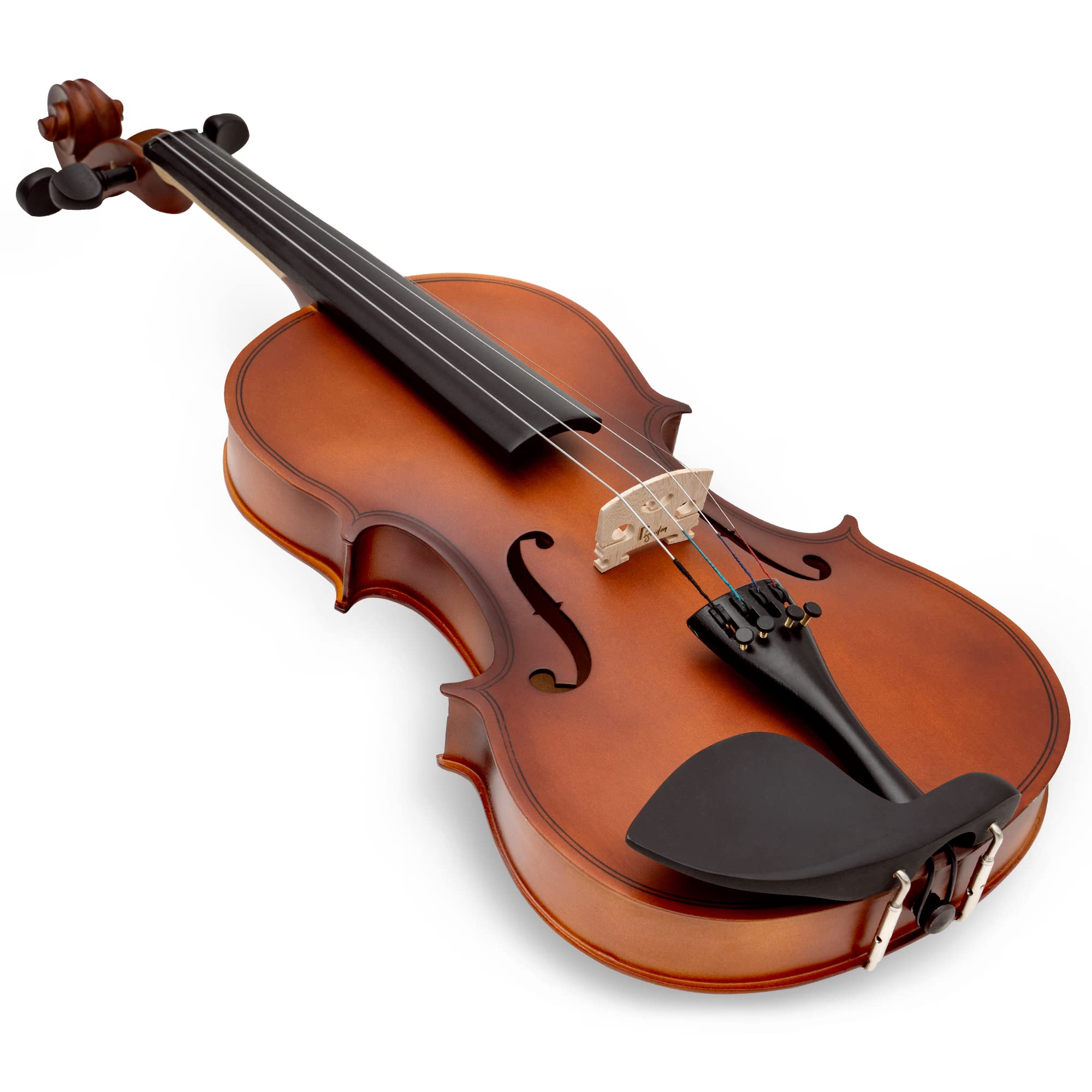 Poseidon - Instrumentos musicales de cuerda - Violín artesanal de alta calidad para niños y adultos, violín 4/4 con funda, lazo para violín, puente de caballo, cuerdas adicionales, reposapiés,