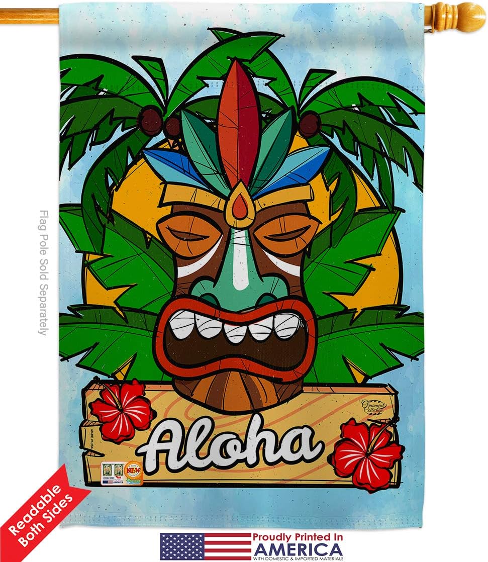 Luau Party House Flag Celebration Cake Drink Candy Bouquet Surprise Occasion Anniversary Small Decorative Gift Yard Banner Double-Sided Made In USA 28 X 40