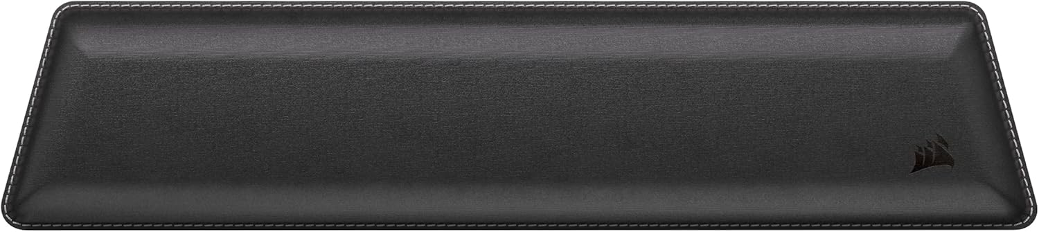 Corsair Tenkeyless Dual Material Quilted Wrist Rest - Memory Foam - Cooling Gel - Antimicrobial Coating - Anti-Fraying Stitching - Black