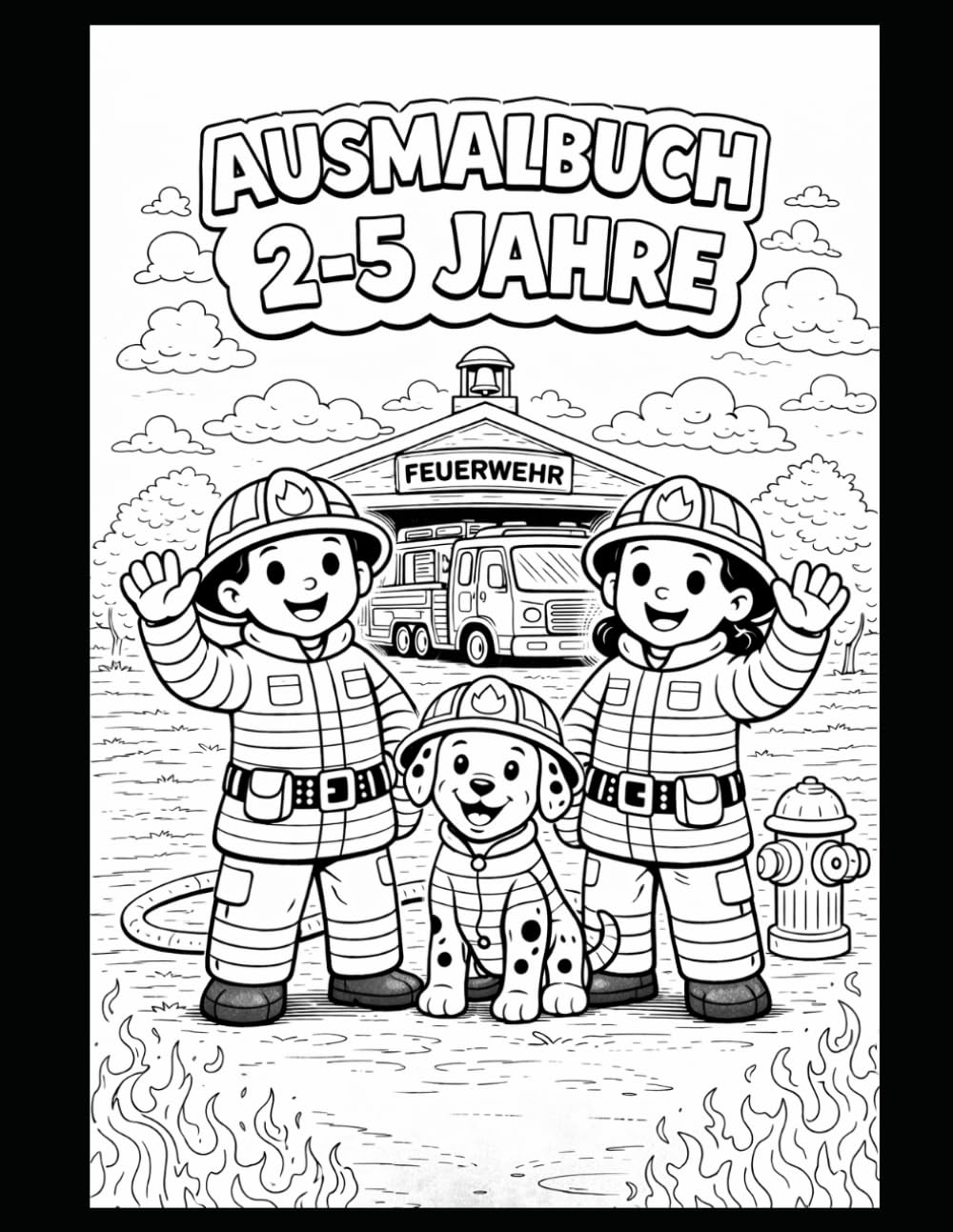 Feuerwehr Ausmalbuch für Kinder: Kreativer Malspaß für Kinder von 2–5 Jahren – Mit Feuerwehrautos, Feuerwehrmännern und spannenden Einsätzen
