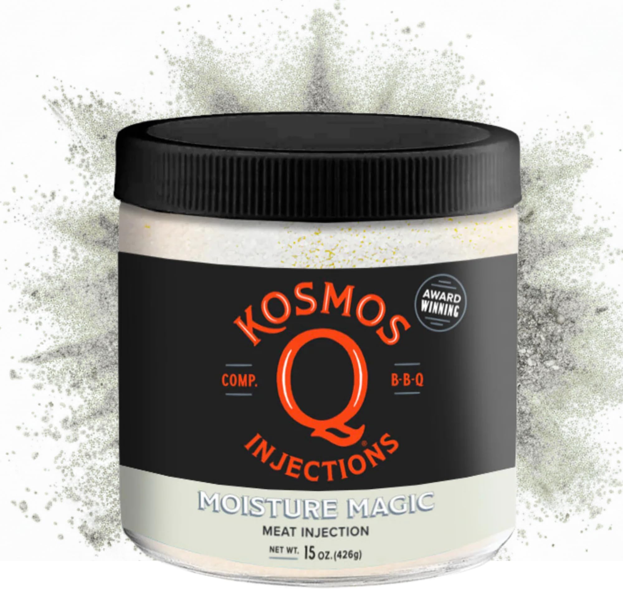 Kosmos Q Moisture Magic BBQ Injection, Phosphate Meat Marinade for Chicken, Pork, Brisket, Fish & More, BBQ Competition Injection Blend to Maximize Juiciness, Flavor & Moisture, Gluten Free, 16 Oz Jar