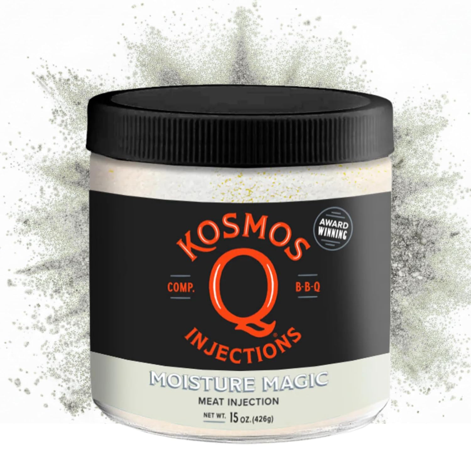 Kosmos Q Moisture Magic BBQ Injection, Phosphate Meat Marinade for Chicken, Pork, Brisket, Fish & More, BBQ Competition Injection Blend to Maximize Juiciness, Flavor & Moisture, Gluten Free, 16 Oz Jar