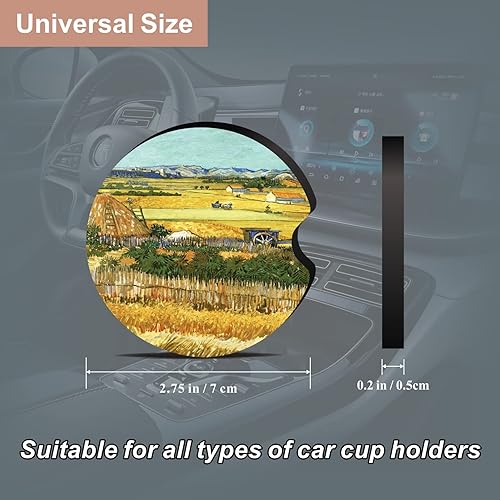 Miniatura 10 de Portavasos para automóvil, posavasos para portavasos de automóvil, 2 piezas universales antideslizantes para automóvil, bonitos posavasos con muesca