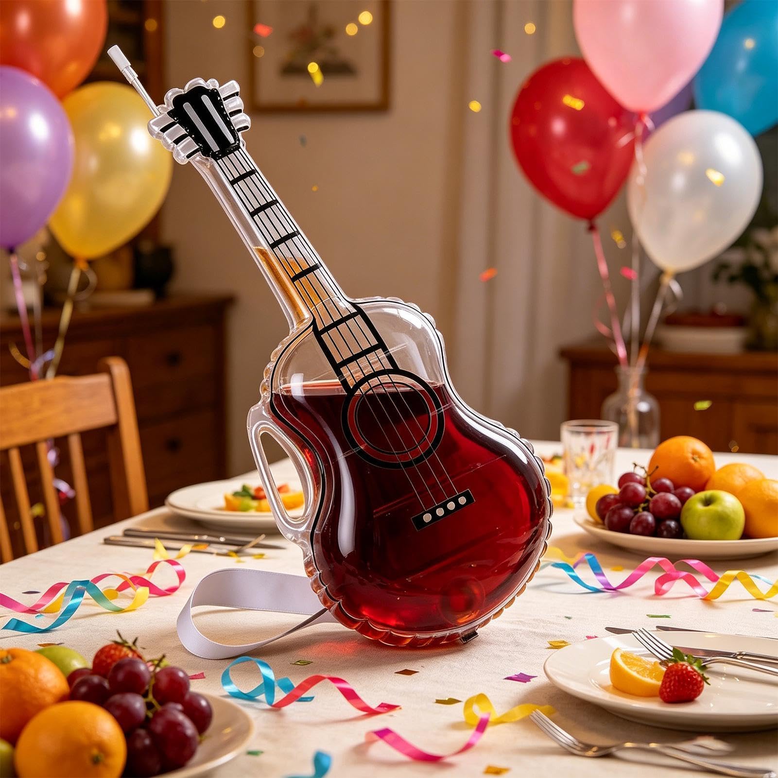 Bierspender - Lustige Bierflasche in Gitarrenform 2,5 l, Spender für Spirituosen und Whisky - Für Wein, Saft, Wasser, Papa, Geburtstag, Hochzeit, Einweihung