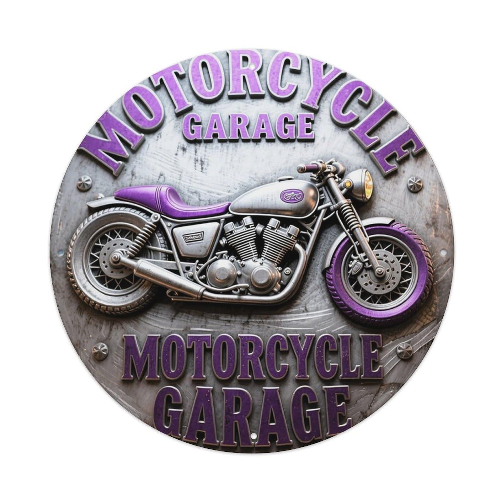 Motorcycle Garage Vintage Metal Sign Tin Sign Metal Poster Vintage Metal Signs for Home Man Cave Bar Cafe Kitchen laundry room Wall Decorations 8x8 inches