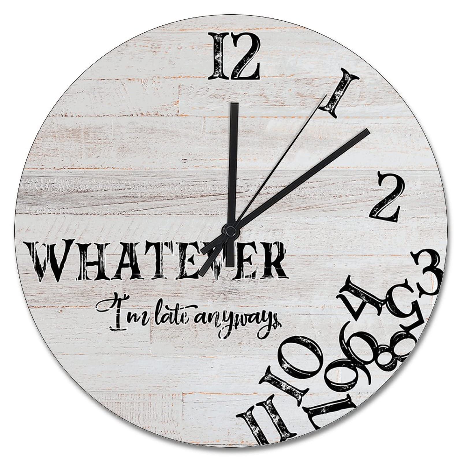 Grande horloge murale en bois vintage 38,1 cm pour salon et bureau