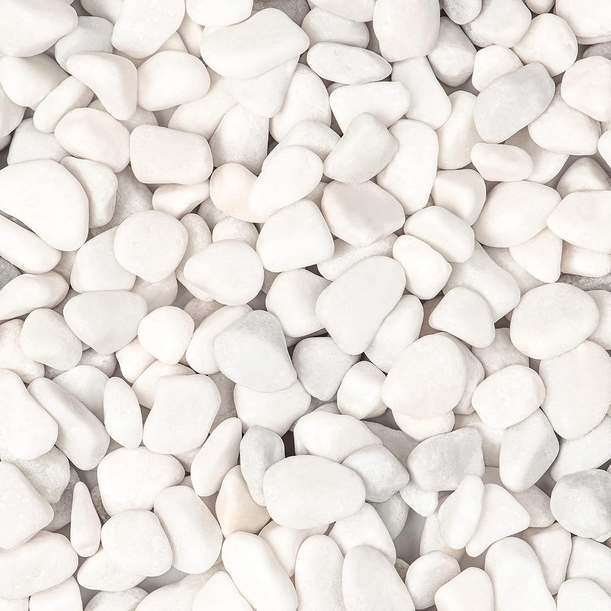 5lbs White Natural River Rocks, Polished Pebbles for Plants Garden, 0.3-0.8 inch Decorative White Stones, Ideal for Fish Tank, Vases, Crafting, Home Decor and Garden Landscaping Rocks,White