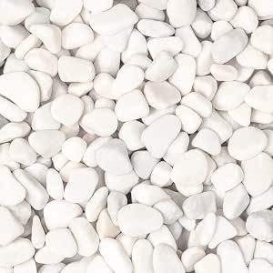 Whitewashed Rocks Amazon.com: Ausluru 5lbs White Natural River Rocks, Polished Pebbles ...
