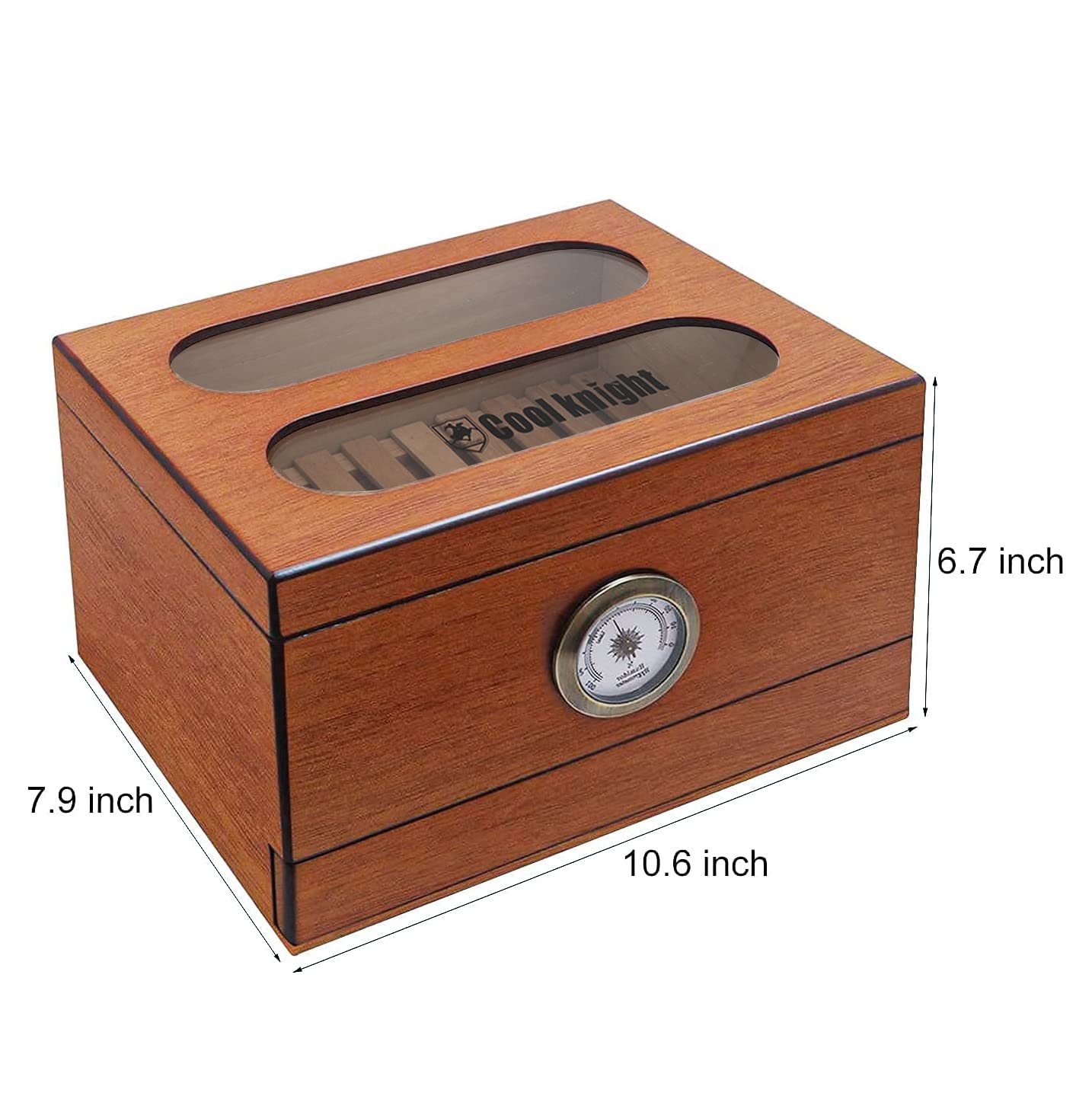 Buy COOL KNIGHT Cigar Humidor with Front Hygrometer, Humidifier and